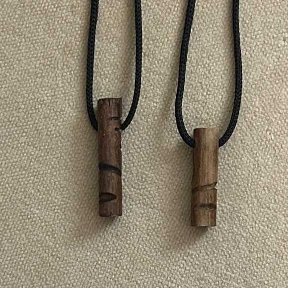 Black and Brown Wooden Pendant Necklaces - Picture 2 of 5
